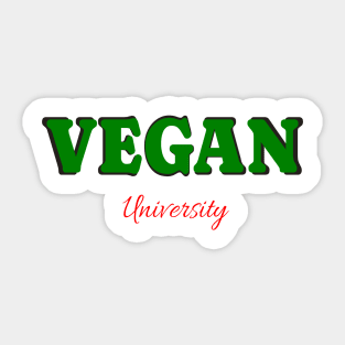 Vegan University funny college Sticker
